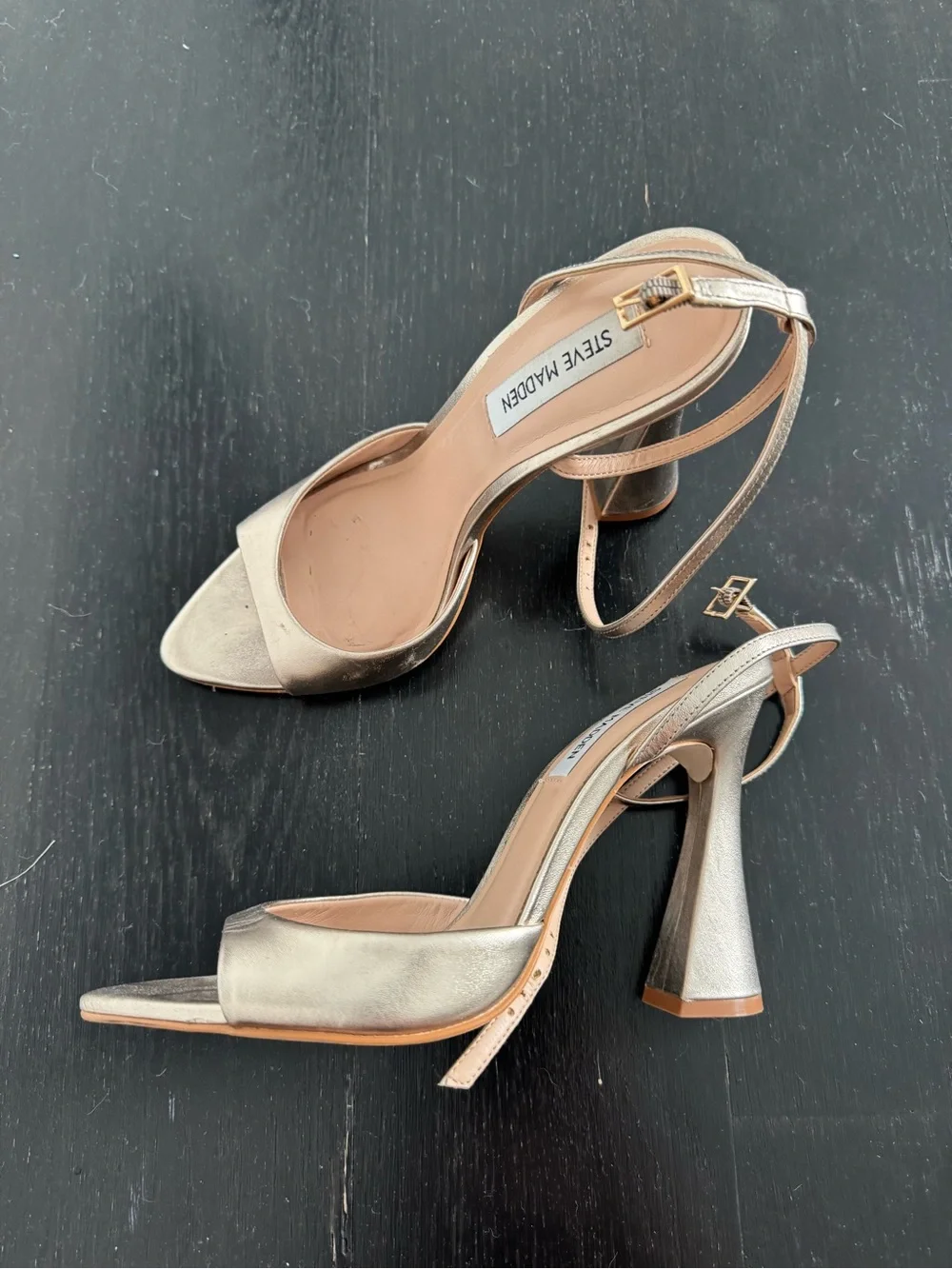 Steve Madden Beki Metallic Gold Heel Sandals